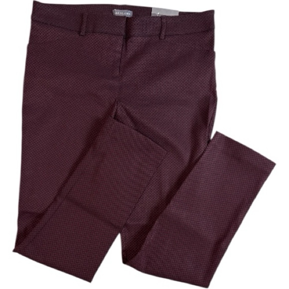 NWT Van Heusen Super Stretch Straight Fit Pants Burgundy Size 6 Short Career